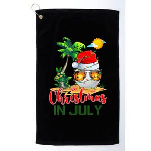 Santa Golf Ball Sunglasses & Xmas Lights Christmas In July Tank Top Platinum Collection Golf Towel