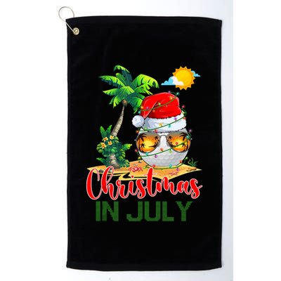 Santa Golf Ball Sunglasses & Xmas Lights Christmas In July Tank Top Golf Towel