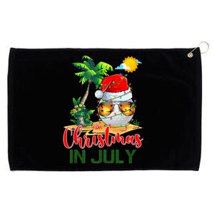 Santa Golf Ball Sunglasses & Xmas Lights Christmas In July Tank Top Grommeted Golf Towel