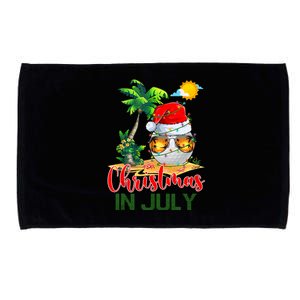 Santa Golf Ball Sunglasses & Xmas Lights Christmas In July Tank Top Microfiber Hand Towel