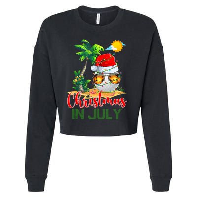 Santa Golf Ball Sunglasses & Xmas Lights Christmas In July Tank Top Cropped Pullover Crew