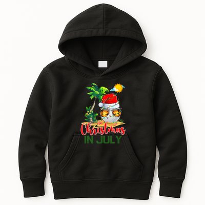 Santa Golf Ball Sunglasses & Xmas Lights Christmas In July Tank Top Kids Hoodie