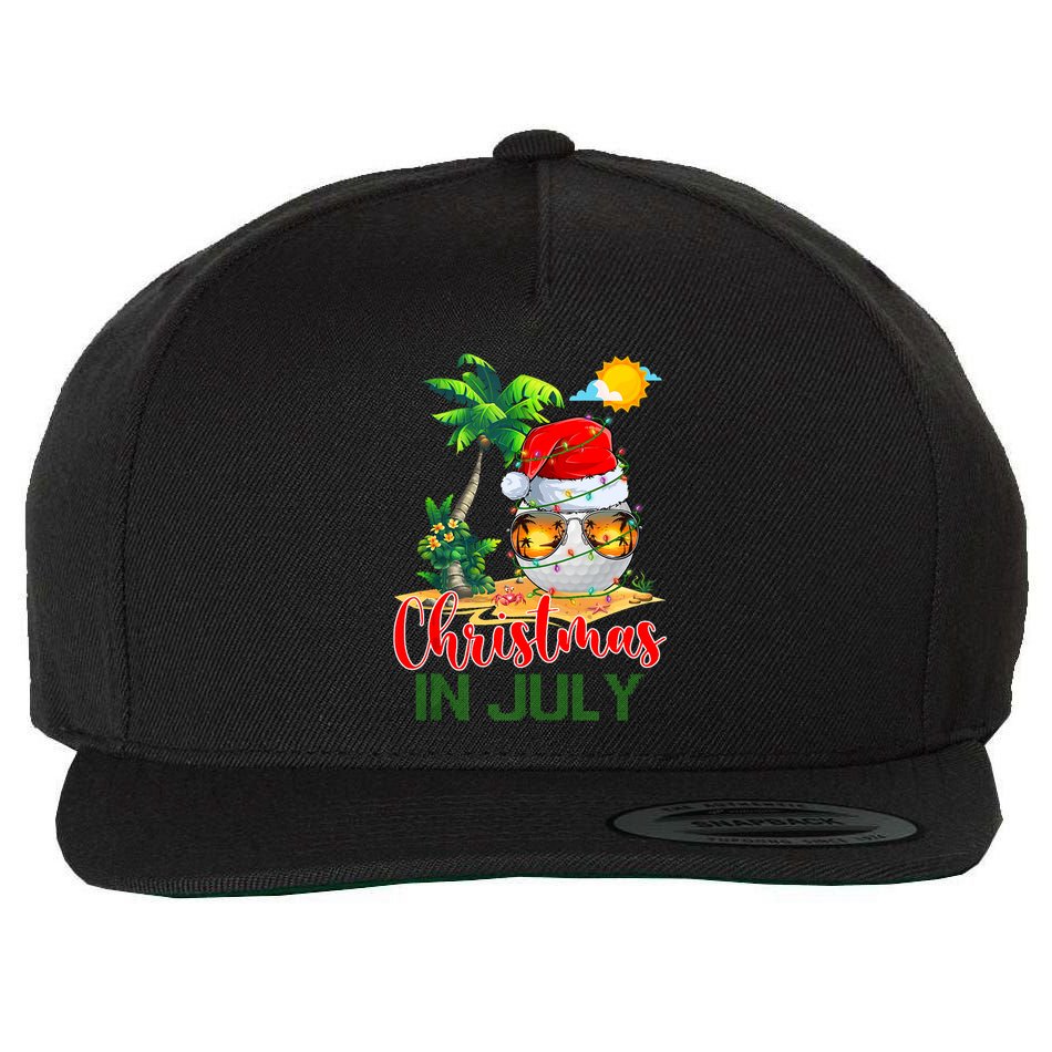Santa Golf Ball Sunglasses & Xmas Lights Christmas In July Tank Top Wool Snapback Cap