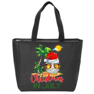 Santa Golf Ball Sunglasses & Xmas Lights Christmas In July Tank Top Zip Tote Bag