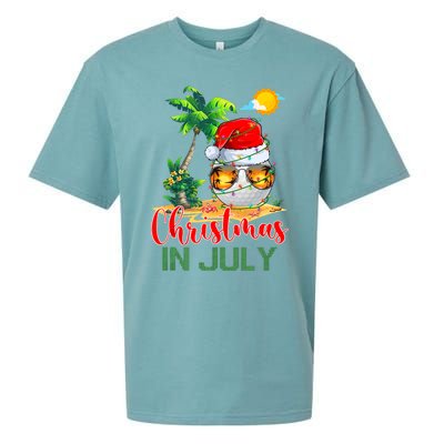 Santa Golf Ball Sunglasses & Xmas Lights Christmas In July Tank Top Sueded Cloud Jersey T-Shirt