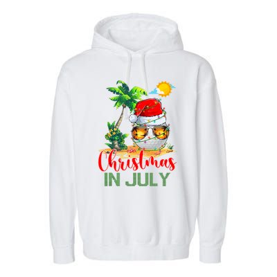 Santa Golf Ball Sunglasses & Xmas Lights Christmas In July Tank Top Garment-Dyed Fleece Hoodie