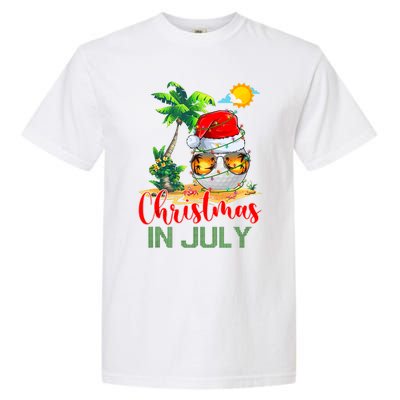 Santa Golf Ball Sunglasses & Xmas Lights Christmas In July Tank Top Garment-Dyed Heavyweight T-Shirt