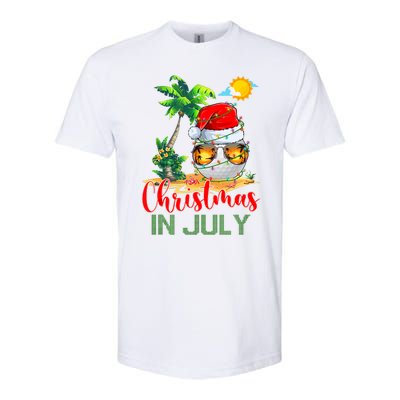 Santa Golf Ball Sunglasses & Xmas Lights Christmas In July Tank Top Softstyle® CVC T-Shirt