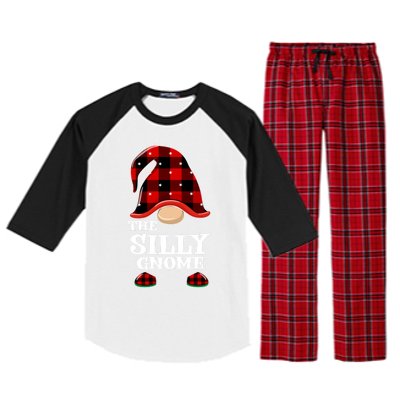 Silly Gnome Buffalo Plaid Funny Christmas Matching Family Great Gift Raglan Sleeve Pajama Set