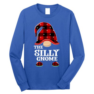 Silly Gnome Buffalo Plaid Funny Christmas Matching Family Great Gift Long Sleeve Shirt