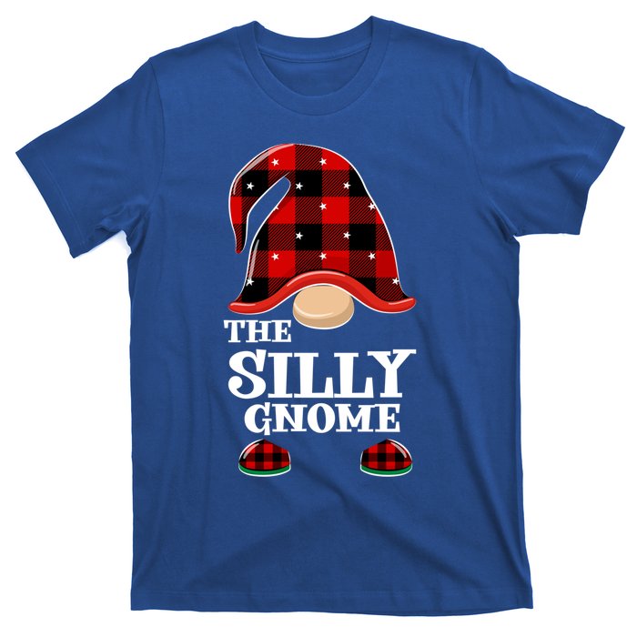 Silly Gnome Buffalo Plaid Funny Christmas Matching Family Great Gift T-Shirt