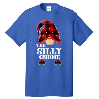 Silly Gnome Buffalo Plaid Funny Christmas Matching Family Great Gift Tall T-Shirt