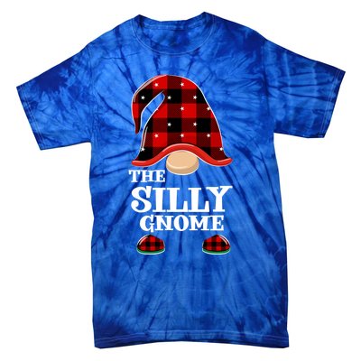 Silly Gnome Buffalo Plaid Funny Christmas Matching Family Great Gift Tie-Dye T-Shirt