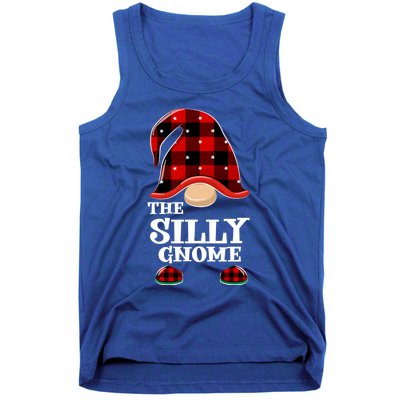 Silly Gnome Buffalo Plaid Funny Christmas Matching Family Great Gift Tank Top