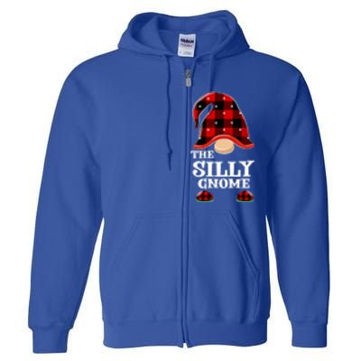 Silly Gnome Buffalo Plaid Funny Christmas Matching Family Great Gift Full Zip Hoodie