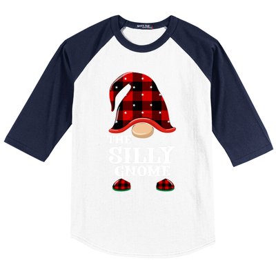 Silly Gnome Buffalo Plaid Funny Christmas Matching Family Great Gift Baseball Sleeve Shirt