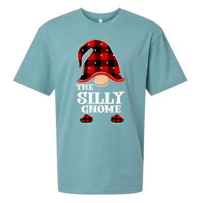 Silly Gnome Buffalo Plaid Funny Christmas Matching Family Great Gift Sueded Cloud Jersey T-Shirt