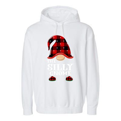 Silly Gnome Buffalo Plaid Funny Christmas Matching Family Great Gift Garment-Dyed Fleece Hoodie