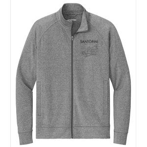 Santorini Greece Beach Graphic Ellada Greek Family Stretch Full-Zip Cadet Jacket