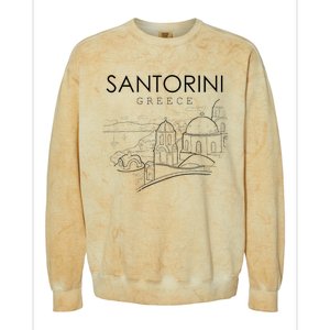 Santorini Greece Beach Graphic Ellada Greek Family Colorblast Crewneck Sweatshirt