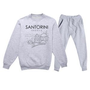 Santorini Greece Beach Graphic Ellada Greek Family Premium Crewneck Sweatsuit Set