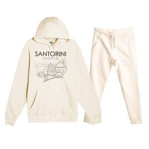 Santorini Greece Beach Graphic Ellada Greek Family Premium Hooded Sweatsuit Set