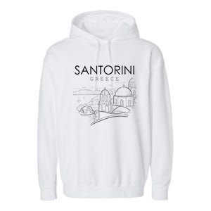 Santorini Greece Beach Graphic Ellada Greek Family Garment-Dyed Fleece Hoodie