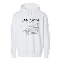 Santorini Greece Beach Graphic Ellada Greek Family Garment-Dyed Fleece Hoodie