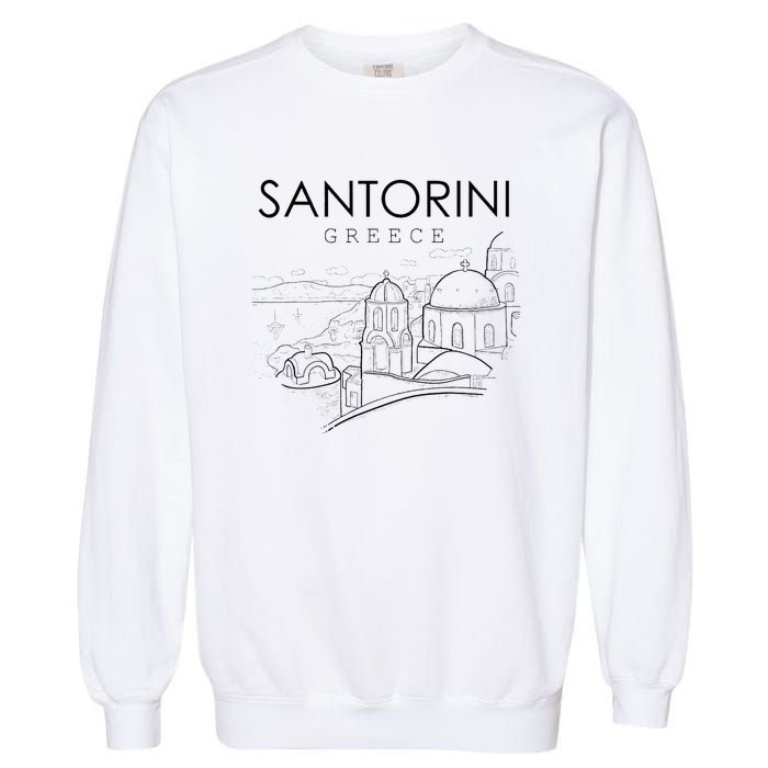 Santorini Greece Beach Graphic Ellada Greek Family Garment-Dyed Sweatshirt