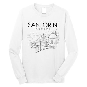 Santorini Greece Beach Graphic Ellada Greek Family Long Sleeve Shirt