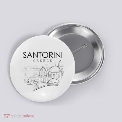 Santorini Greece Beach Graphic Ellada Greek Family Button
