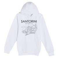 Santorini Greece Beach Graphic Ellada Greek Family Premium Pullover Hoodie