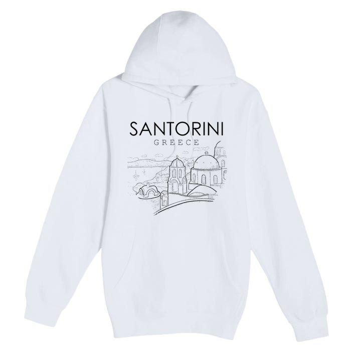 Santorini Greece Beach Graphic Ellada Greek Family Premium Pullover Hoodie