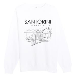 Santorini Greece Beach Graphic Ellada Greek Family Premium Crewneck Sweatshirt