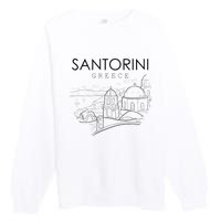 Santorini Greece Beach Graphic Ellada Greek Family Premium Crewneck Sweatshirt