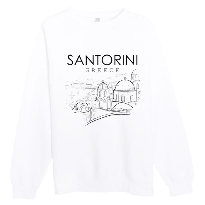 Santorini Greece Beach Graphic Ellada Greek Family Premium Crewneck Sweatshirt