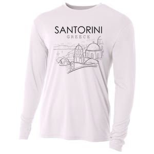 Santorini Greece Beach Graphic Ellada Greek Family Cooling Performance Long Sleeve Crew