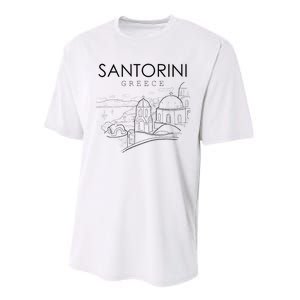 Santorini Greece Beach Graphic Ellada Greek Family Performance Sprint T-Shirt