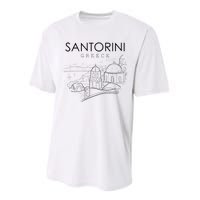 Santorini Greece Beach Graphic Ellada Greek Family Performance Sprint T-Shirt