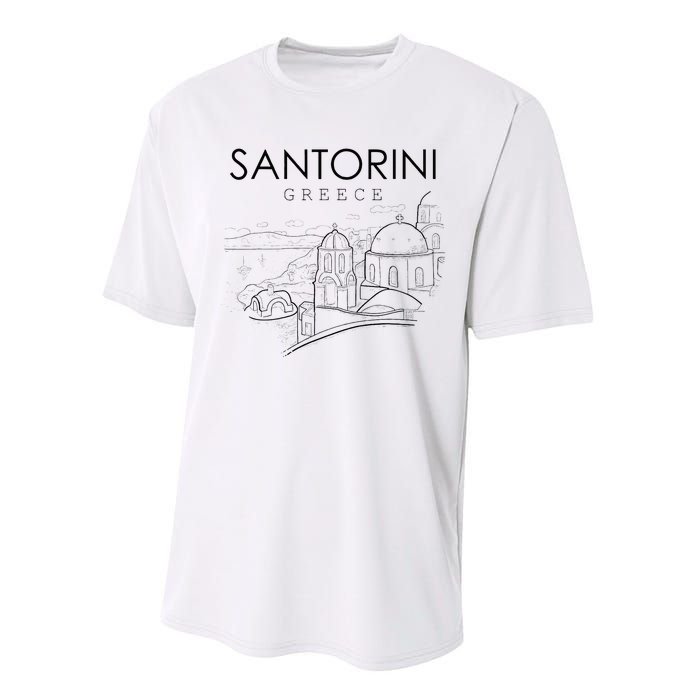 Santorini Greece Beach Graphic Ellada Greek Family Performance Sprint T-Shirt