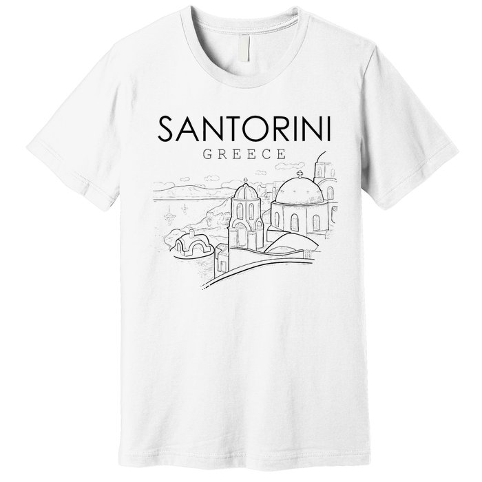 Santorini Greece Beach Graphic Ellada Greek Family Premium T-Shirt