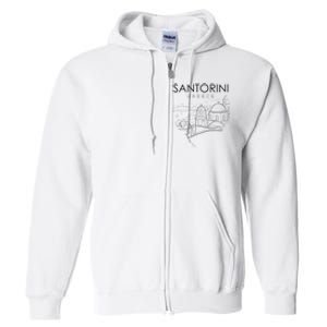 Santorini Greece Beach Graphic Ellada Greek Family Full Zip Hoodie