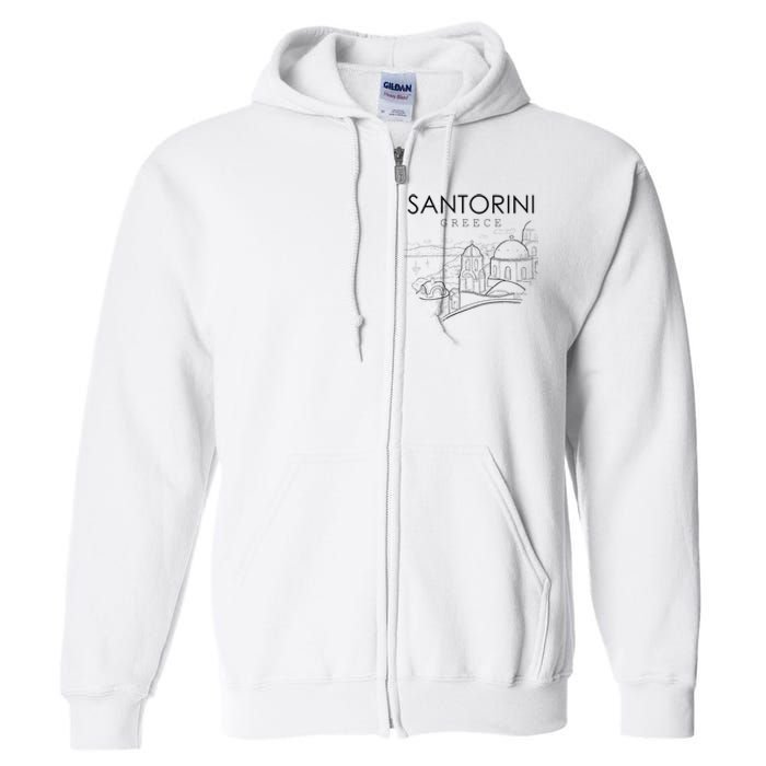 Santorini Greece Beach Graphic Ellada Greek Family Full Zip Hoodie