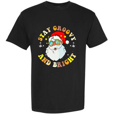 Stay Groovy & Bright Holiday Groovy Retro Christmas Garment-Dyed Heavyweight T-Shirt