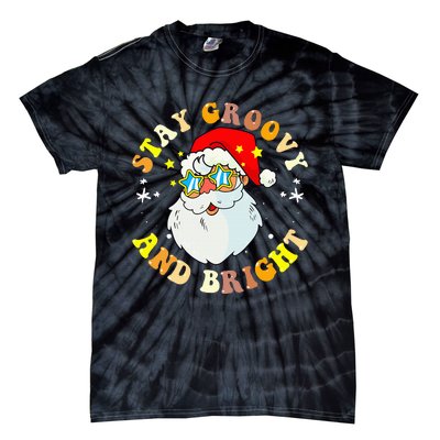 Stay Groovy & Bright Holiday Groovy Retro Christmas Tie-Dye T-Shirt