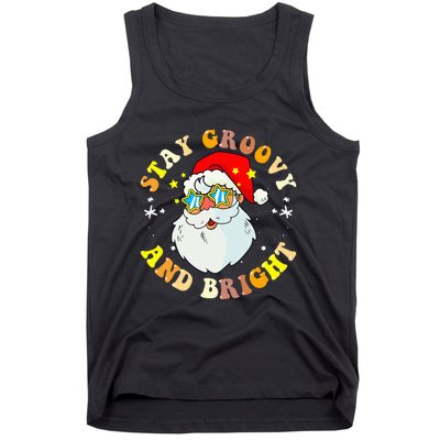 Stay Groovy & Bright Holiday Groovy Retro Christmas Tank Top