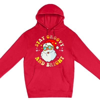 Stay Groovy & Bright Holiday Groovy Retro Christmas Premium Pullover Hoodie