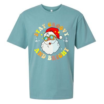 Stay Groovy & Bright Holiday Groovy Retro Christmas Sueded Cloud Jersey T-Shirt