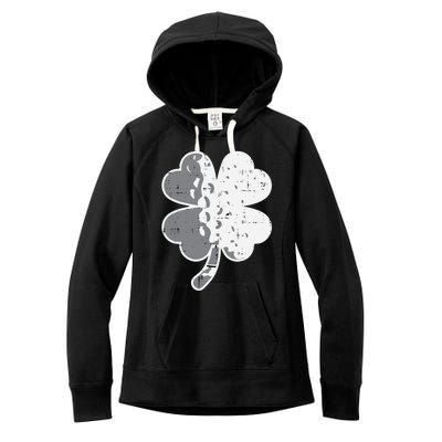 Shamrock Golf Ball St Patricks Day Golfing Sport Golfer Gift Women's Fleece Hoodie