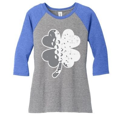 Shamrock Golf Ball St Patricks Day Golfing Sport Golfer Gift Women's Tri-Blend 3/4-Sleeve Raglan Shirt